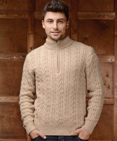 Свитер мужской Sweater Wool, воротник - стойка на молнии.